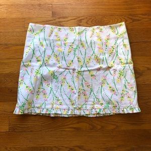 Floral Skirt with Fringe